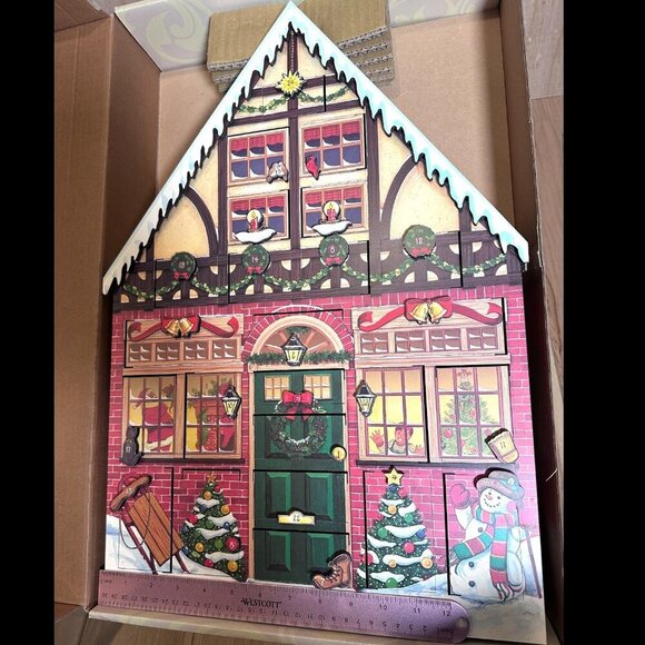 Wooden Christmas House Advent Calendar Reusable Holiday Decor from Byers Choice - Picture 14 of 15